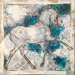Azulejos 2 Tableaux - Chevaux (carrés) - Graziella Bordignon